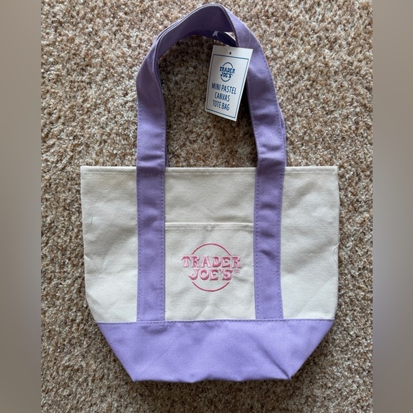 Trader Joe’s mini pastel canvas tote bag limited edition no longer available - Picture 1 of 1